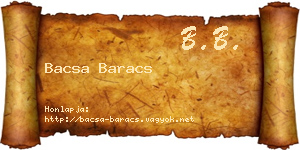 Bacsa Baracs névjegykártya